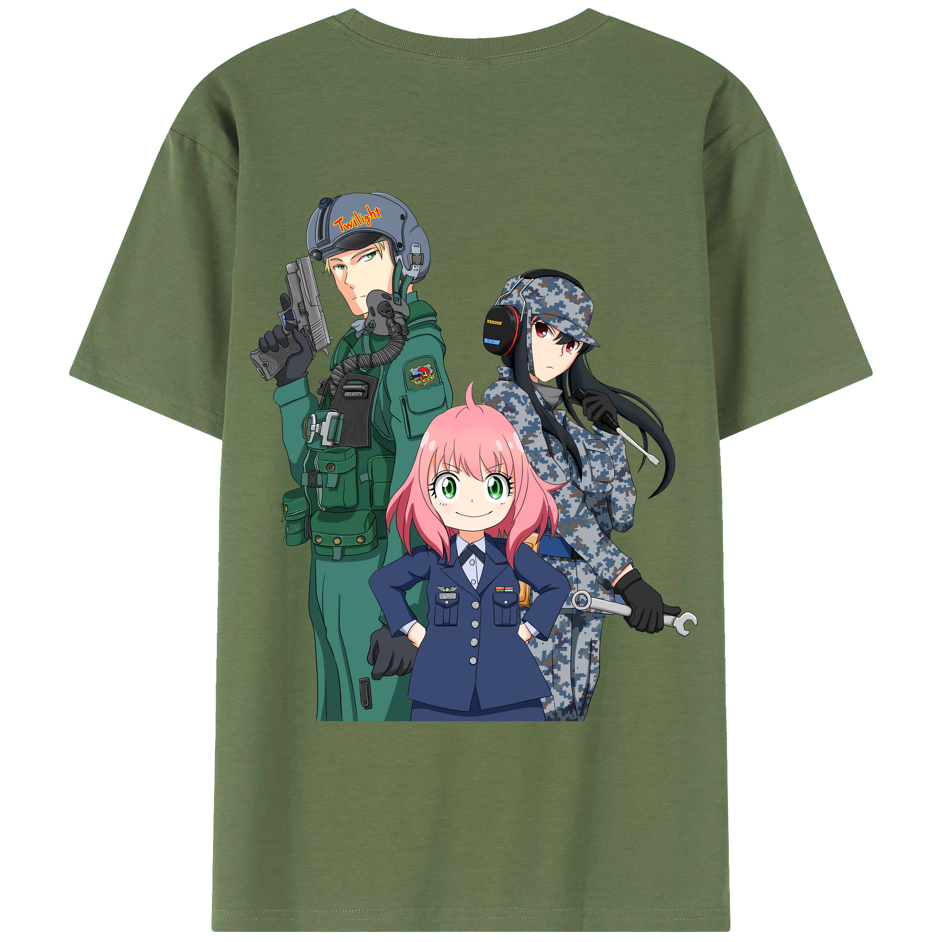 （画像用） SPY×FAMILY间谍家家酒 綿100％ メンズ半袖Tシャツ（バックプリント） 通気性